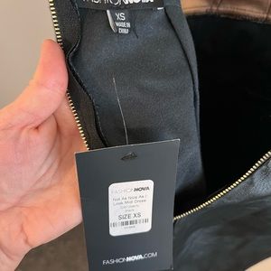 FashionNova faux leather lace mini dress